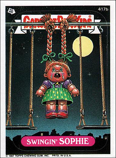 Garbage Pail Kids: Series 10 (Base Set) card 417b Swingin' Sophie