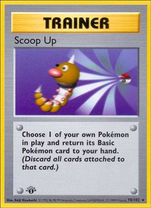 Pokemon (Base Set) card 78/102 Scoop Up (1st Edition) - Shadowless