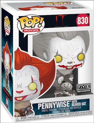 POP! Movies figure 830 Pennywise with Beaver Hat (B&W) FYE Exclusive