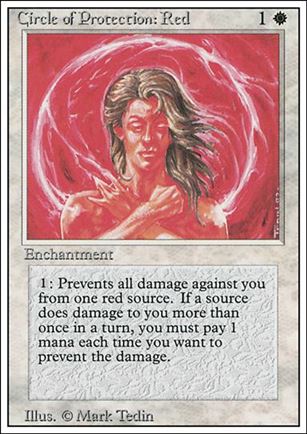 Magic the Gathering: Revised (Base Set) card 12 Circle of Protection: Red