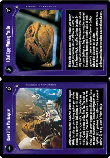 Star Wars: Enhanced Jabba's Palace (Base Set) card 5 Court Of The Vile Gangster / I Shall Enjoy...
