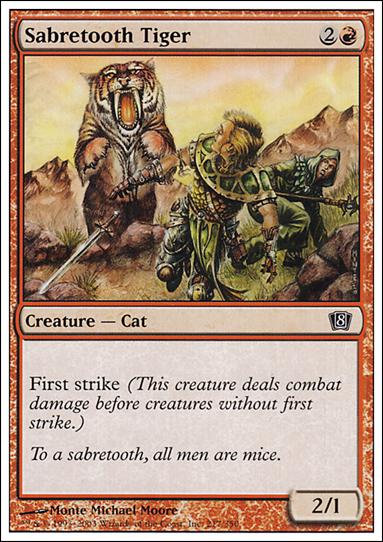 Magic the Gathering: 8th Edition (Base Set) card 217 Sabretooth Tiger