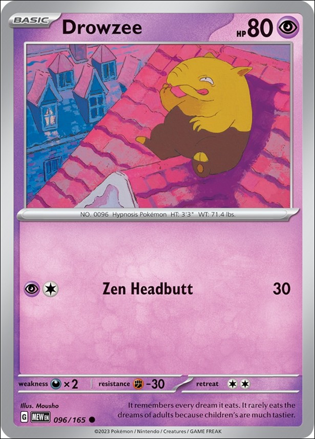 Pokemon: Scarlet & Violet - 151 (Base Set) card 096/165-B Drowzee (Reverse Holofoil)