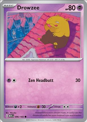 Pokemon: Scarlet & Violet - 151 (Base Set) card 096/165-B Drowzee (Reverse Holofoil)