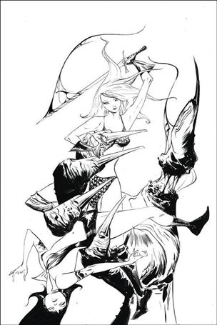 Vampirella / Red Sonja issue 10-O Jae Lee 1:25 Black & White Virgin Cover