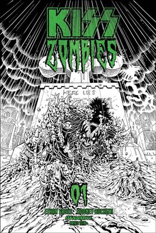Kiss Zombies issue 1-G Ken Haeser 1:11 Black & White Cover