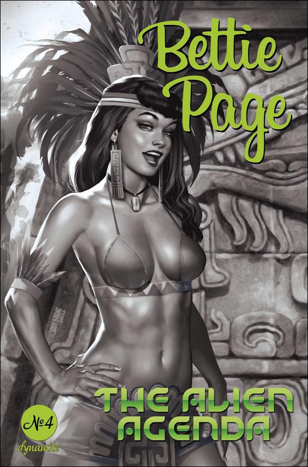 Bettie Page: The Alien Agenda issue 4-M Josh Burns 1:11 Black & White Cover