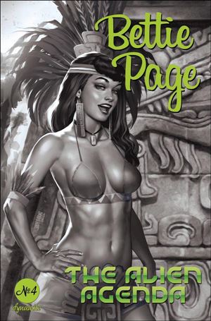 Bettie Page: The Alien Agenda issue 4-M Josh Burns 1:11 Black & White Cover