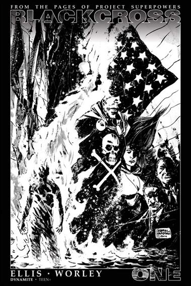Project Superpowers: Blackcross issue 1-I Gabriel Hardman 1:35 Black & White Cover