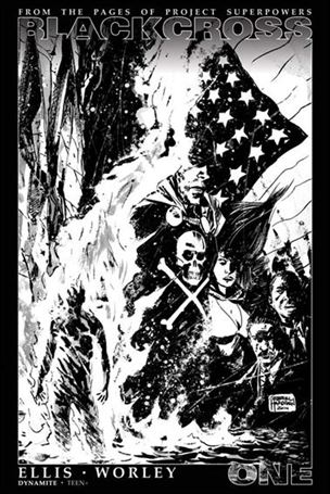 Project Superpowers: Blackcross issue 1-I Gabriel Hardman 1:35 Black & White Cover