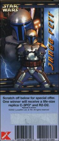 Star Wars: Episode II Attack of the Clones K-Mart Instant Win Scratch Offs (Promo) card nn3 Jango Fett