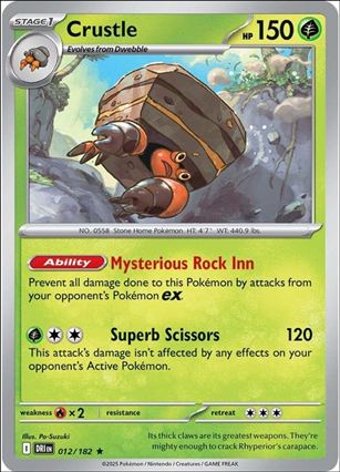 Pokemon: Scarlet & Violet - Destined Rivals card 012/182 Crustle (Holofoil)