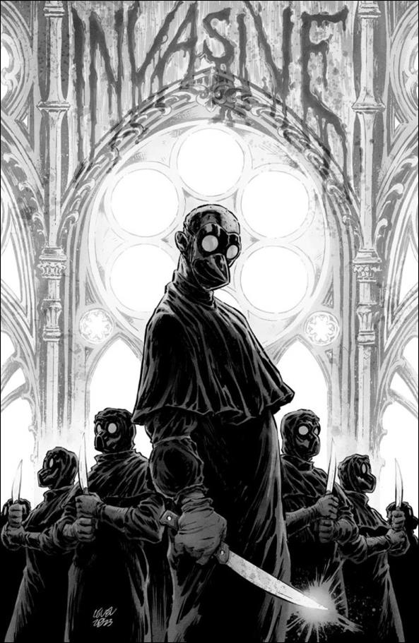Invasive issue 4-D Brian Level Black and White 1:20 Cover