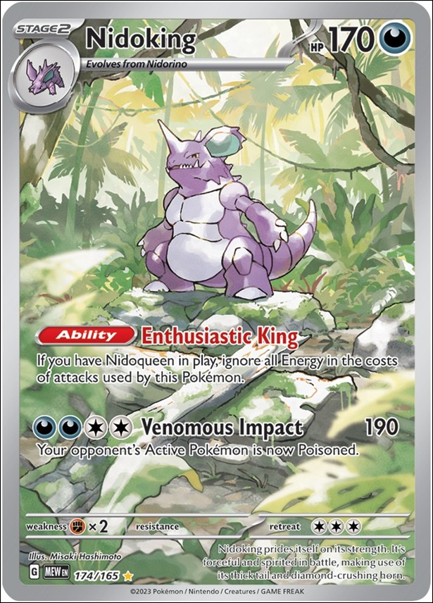 Pokemon: Scarlet & Violet - 151 (Base Set) card 174/165 Nidoking (HoloFoil) Full Art Illustration