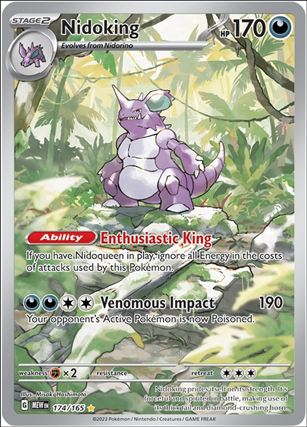 Pokemon: Scarlet & Violet - 151 (Base Set) card 174/165 Nidoking (HoloFoil) Full Art Illustration