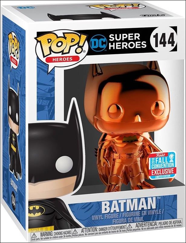 POP! Heroes figure 144-J Batman (Orange Chrome) Fall Convention Exclusive