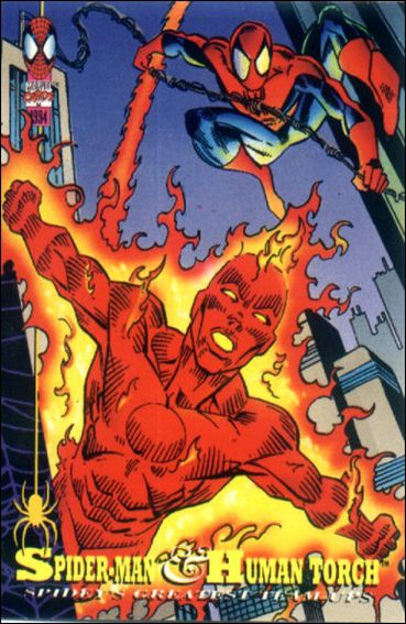 Amazing Spider-Man (Base Set) card 93 Spider-Man & Human Torch