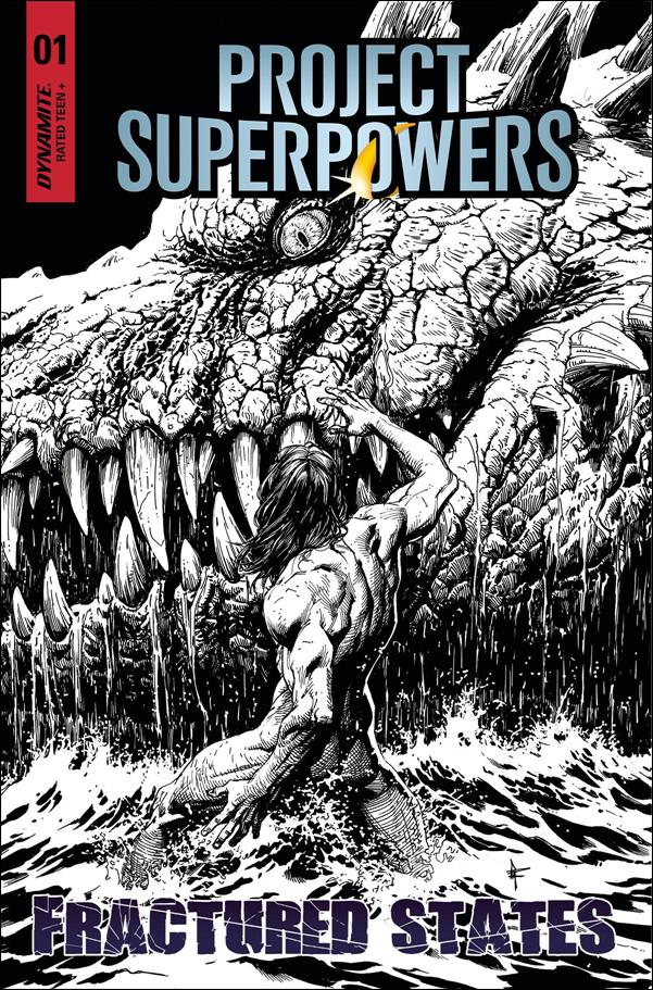 Project Superpowers: Fractured States issue 1-M Gary Frank 1:25 Black & White Cover