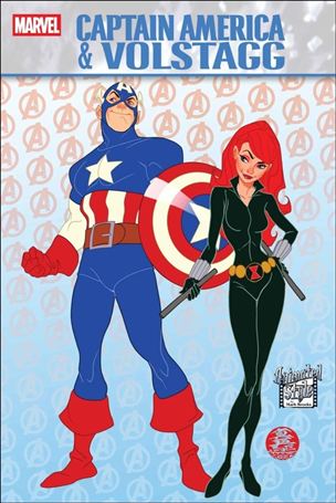 Captain America & Volstagg issue 1-C Mark Brooks Animated-Style Cover