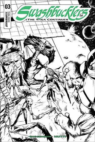 Swashbucklers: The Saga Continues issue 3-D Andrea Mutti 1:20 Black & White Cover