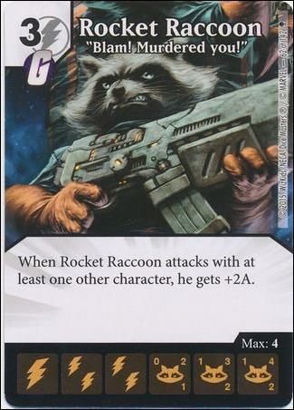 Marvel Dice Masters Age of Ultron  card 62 Rocket Raccoon: Blam! Murdered You!