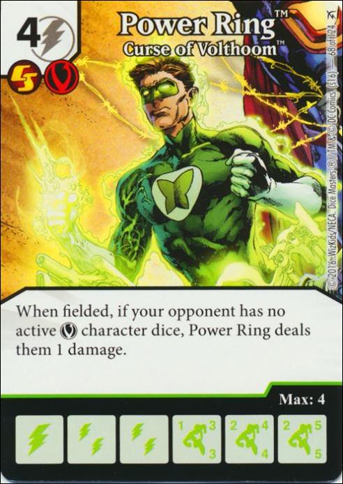 DC Comics Dice Masters Green Arrow and The Flash card 68 Power Ring: Curse of Volthoom