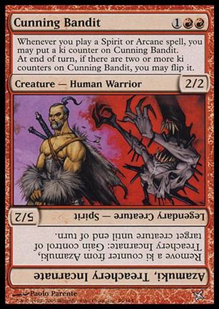 Magic the Gathering: Betrayers of Kamigawa (Base Set) card 99 Cunning Bandit / Azamuki, Treachery Incarnate