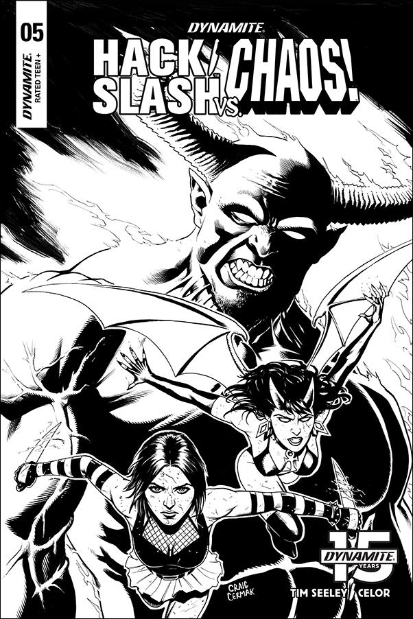 Hack/Slash vs Chaos issue 5-D Craig Cermak 1:10 Black & White Cover