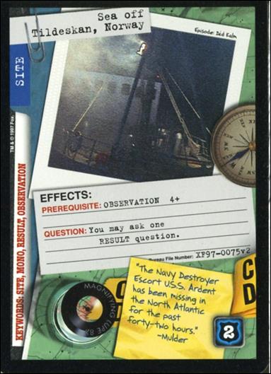 X-Files: The Truth Is Out There (Base Set) card XF97-0075v2 Sea off Tildeskan, Norway