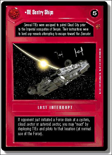 Star Wars: Cloud City Limited (Base Set) card 53 TIE Sentry Ships