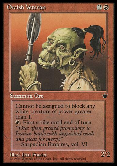 Magic the Gathering: Fallen Empires (Base Set) card 62 Orcish Veteran