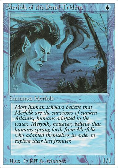 Magic the Gathering: Revised (Base Set) card 68 Merfolk of the Pearl Trident