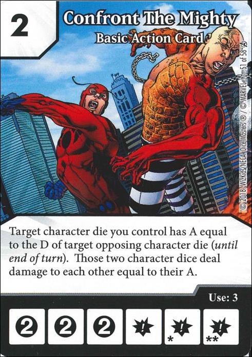 Marvel Dice Masters Avengers Infinity Campaign Box  card 51 Confront the Mighty: Basic Action Card 