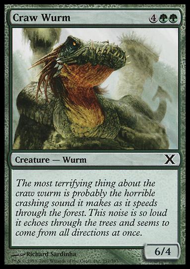 Magic the Gathering: 10th Edition (Base Set) card 257 Craw Wurm