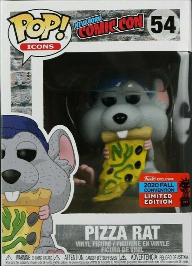 POP! Icons figure 54-C Pizza Rat (Blue Hat) Fall Convention Exclusive