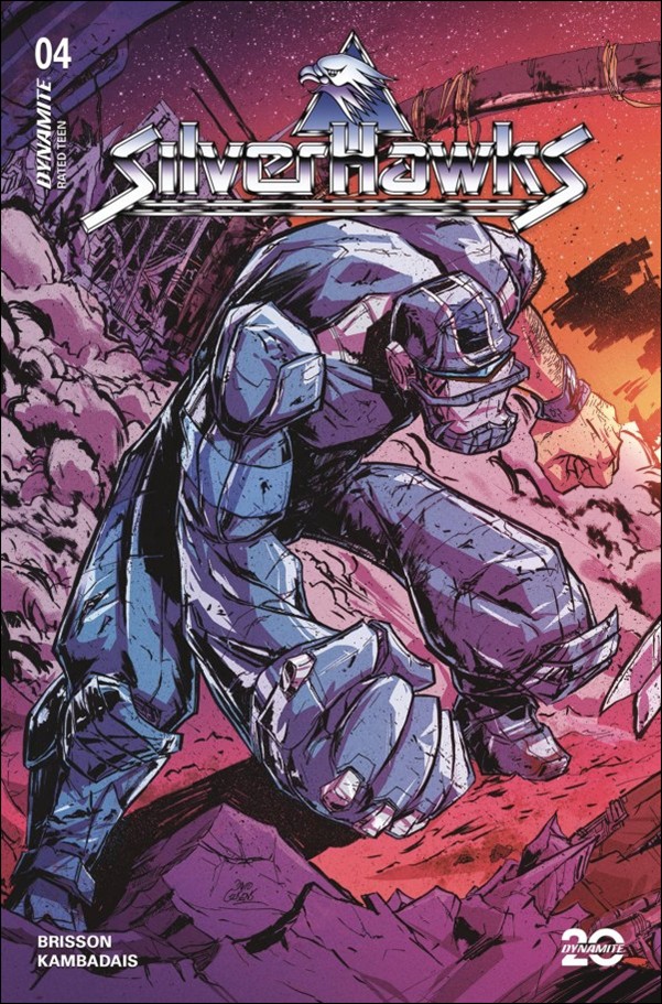 Silverhawks (2025) issue 4-L David Cousens Battle Damage 1:10 Cover