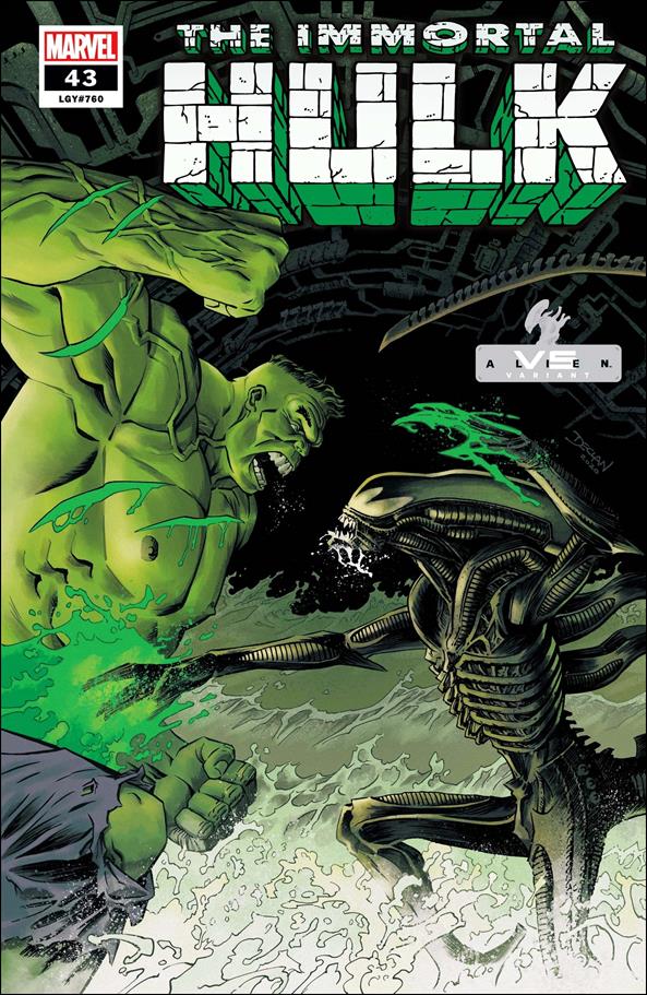 Immortal Hulk issue 43-C Declan Shalvey Marvel vs Alien Cover