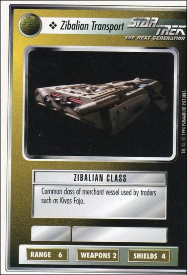 Star Trek: Premiere Unlimited (Base Set) card 356 Zibalian Transport