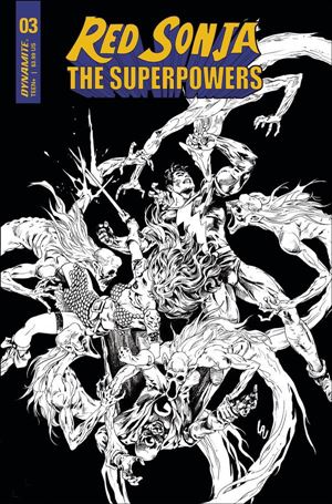 Red Sonja: The Superpowers issue 3-I Jonathan Lau 1:10 Black & White Cover