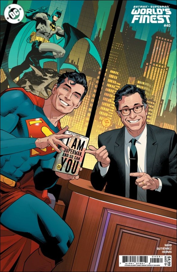 Batman/Superman: World's Finest issue 40-D Dan Mora Stephen Colbert Celebrity Cardstock Cover