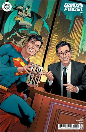 Batman/Superman: World's Finest issue 40-D Dan Mora Stephen Colbert Celebrity Cardstock Cover