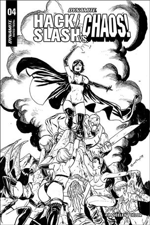 Hack/Slash vs Chaos issue 4-F Tim Seeley 1:25 Black & White Cover