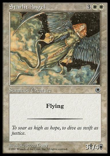 Magic the Gathering: Portal (Base Set) card 30 Starlit Angel