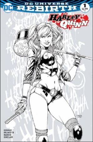 Harley Quinn (2016) issue 1-UL Jason Fabok Ruppsworld Black & White Cover
