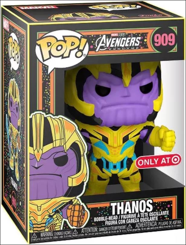 POP! Marvel figure 909 Thanos (Blacklight) Target Exclusive