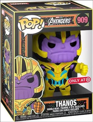 POP! Marvel figure 909 Thanos (Blacklight) Target Exclusive