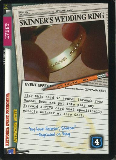 X-Files: 101361 (Base Set) card XF97-0458x1 Skinner's Wedding Ring