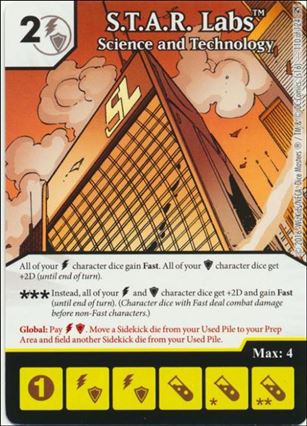 DC Comics Dice Masters Green Arrow and The Flash card 110 S.T.A.R. Labs: Science and Technology 