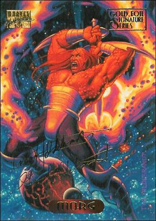 1994 Marvel Masterpieces (Gold-Foil Signature Parallel Base Set) card 80 Morg
