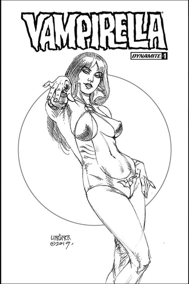 Vampirella (2019) issue 1-W Joseph Michael Linsner B/W Cover